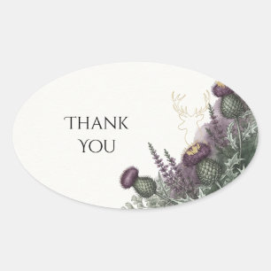 Paarse Distelbes Dank U Sticker