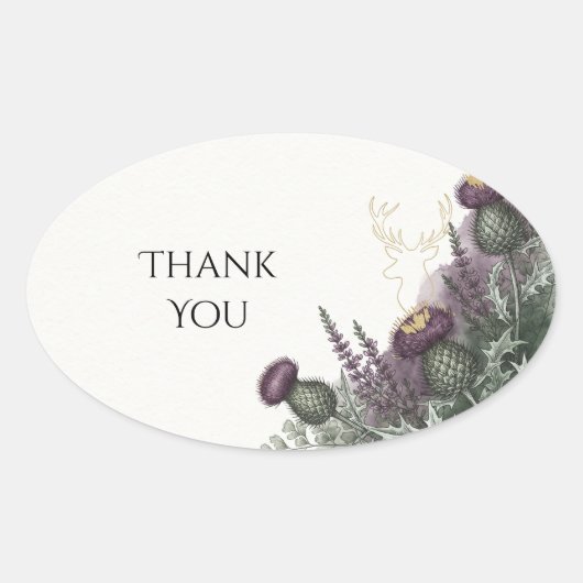 Paarse Distelbes Dank U Sticker (Voorkant)