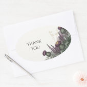 Paarse Distelbes Dank U Sticker (Envelop)