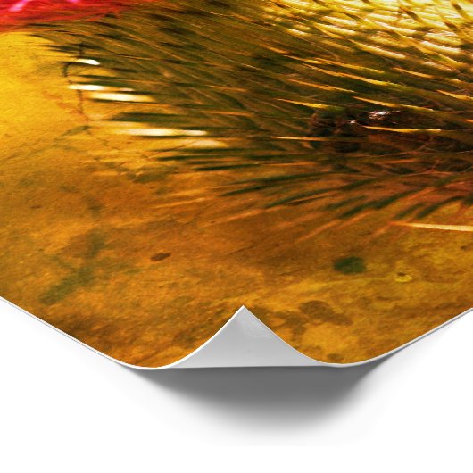 Paarse distelbloem close-up verontruste kunst poster (Hoek)