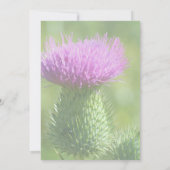 Paarse Distelbloem Feestje Kaart (Achterkant)
