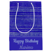  Paarse distress stripes patroon Medium Cadeauzakje (Voorkant)