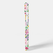 Paarse Ditsy Bloemen Met Initialen Case-Mate iPhone Case (Achterkant / Links)