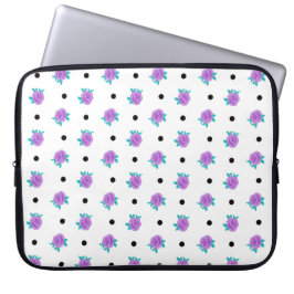 Paarse Ditsy Rozen Laptophoes Laptop Sleeve