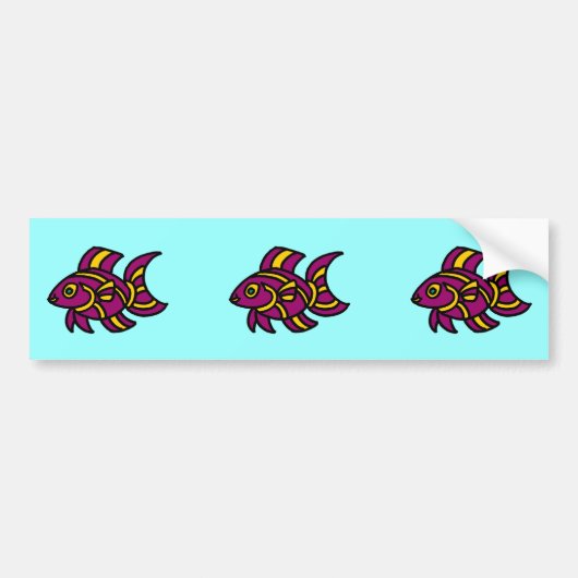 Paarse Ditzyvis met gele strepen Bumpersticker (Voorkant)