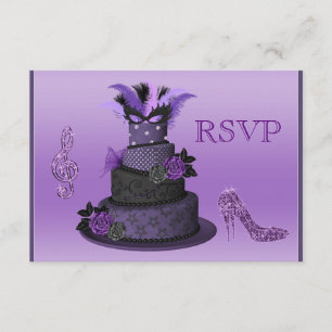 Paarse divablak, met spleet op hoge hoogte RSVP Kaartje