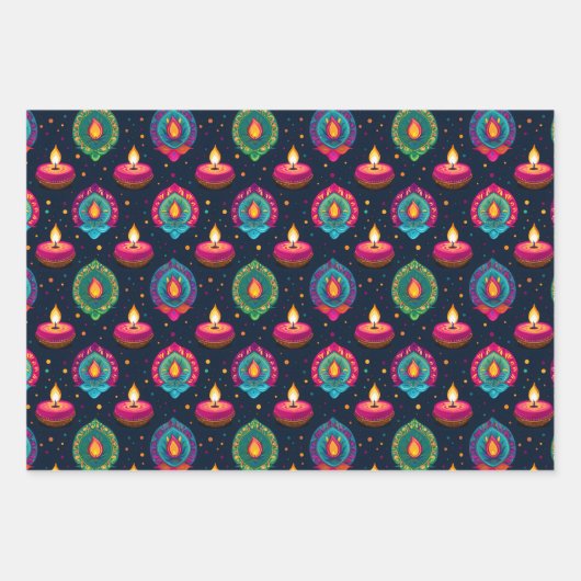 Paarse Diwali Inpakpapier Vel (Voorkant 2)