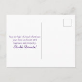  Paarse Diya Kleurrijke Mandala Happy Diwali Feestdagenkaart (Achterkant)