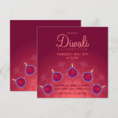 Paarse Diyas op Rangoli Kaart (Voorkant / Achterkant)