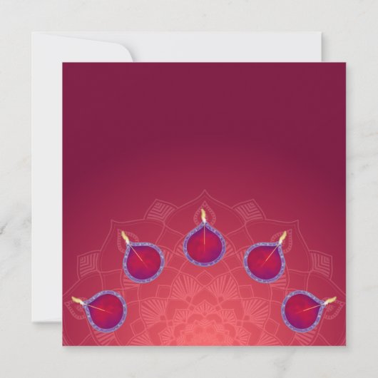 Paarse Diyas op Rangoli Kaart (Achterkant)