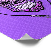 Paarse DJ Sugar Skull Poster (Hoek)