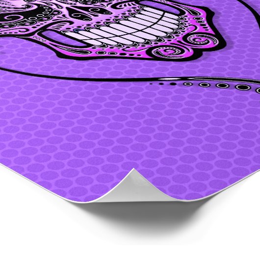 Paarse DJ Sugar Skull Poster (Hoek)