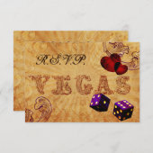 paarse dobbelstenen  Vegas rsvp 3.5 x 5 (Voorkant / Achterkant)