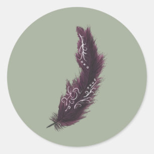 Paarse doezelaar met witte Design Groene sticker