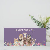 Paarse Dog grooming boutique huisdier sitter cadea (Staand voorkant)