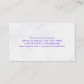 Paarse Dog Paw Icon | Witte marmeren achtergrond Visitekaartje (Achterkant)