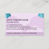 Paarse Dog Walker Service French Bulldog Visitekaartje (Achterkant)