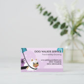 Paarse Dog Walker Service French Bulldog Visitekaartje (Staand voorkant)
