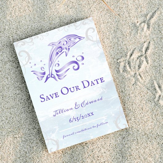 Paarse dolfijn bespaart de datum aankondiging