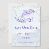 Paarse dolfijn bespaart de datum aankondiging (Voorkant)