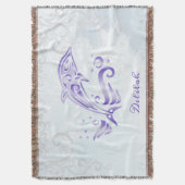 Paarse dolfijn op maat gesneden trommel deken (Voorkant Verticaal)