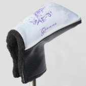 Paarse dolfijn Persoonlijk Golfhoofd Hoesje Golfheadcover (3/4 voorkant)