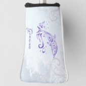 Paarse dolfijn Persoonlijk Golfhoofd Hoesje Golfheadcover (Draai 90)