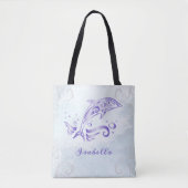 Paarse dolfijn Persoonlijke Canvas tas (Voorkant)