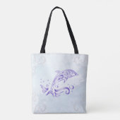 Paarse dolfijn Persoonlijke Canvas tas (Achterkant)
