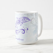 Paarse dolfijn persoonlijke koffie-Mok Koffiemok (Voorkant rechts)