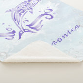 Paarse dolfijn persoonlijke Sherpa Blanket Deken (3/4)