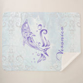 Paarse dolfijn persoonlijke Sherpa Blanket Sherpa Deken (Voorkant (horizontaal))