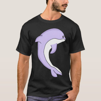 Paarse Dolfijn Schattig Dierengezin T-shirt