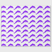 Paarse dolfijnensleutel elke keer cadeaupapier (Vlak)