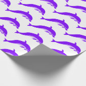 Paarse dolfijnensleutel elke keer cadeaupapier (Hoek)