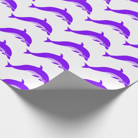 Paarse dolfijnensleutel elke keer cadeaupapier (Hoek)