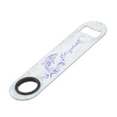 Paarse dolfijnvriendelijke opening voor fles speed flessenopener (Voorkant Gekanteld)