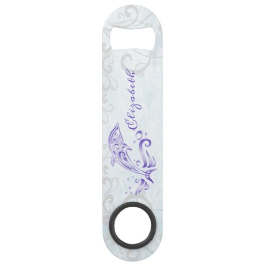 Paarse dolfijnvriendelijke opening voor fles speed flessenopener (Voorkant)