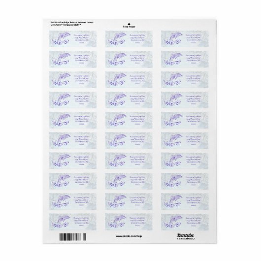 Paarse Dolphin Return Label (Full Sheet)