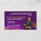 Paarse dominee of Deacon Visitekaartje van de foto (Voorkant)