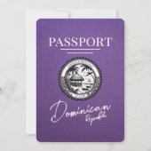 Paarse Dominicaanse Republiek Paspoort bruiloft Kaart (Achterkant)