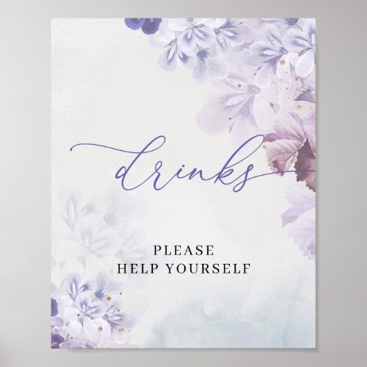 Paarse donkerblauwe goudmauve boho-drinken poster (Voorkant)