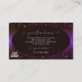 Paarse, donkerbruine galaxy glitter sterren toevoe visitekaartje (Achterkant)