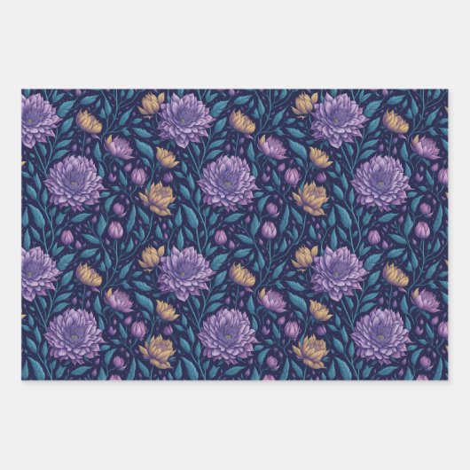 Paarse donkere magnolia en Roos inpakpapier (Voorkant)