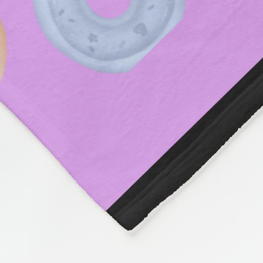 Paarse donut Aangepaste naam Middelgrote vloerbede Fleece Deken (Hoek)