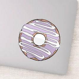 Paarse Donut, Doughnut, Iceren, Bevroren, Glaze Sticker