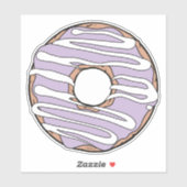 Paarse Donut, Doughnut, Iceren, Bevroren, Glaze Sticker (Vel)