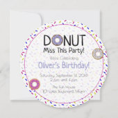 Paarse Donut Miss Deze partij Sprinkle Ronde Kaart (Voorkant)