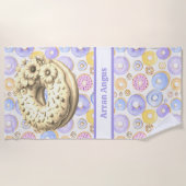 Paarse Donuts Boy Kleuren Strandlaken (Voorkant)