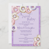 Paarse Donuts Glitter Waterverf Baby shower Kaart (Voorkant)